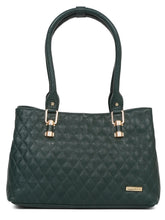 Load image into Gallery viewer, Women Quilted Green Leather Handbags
