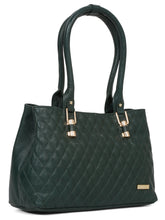 Load image into Gallery viewer, Women Quilted Green Leather Handbags
