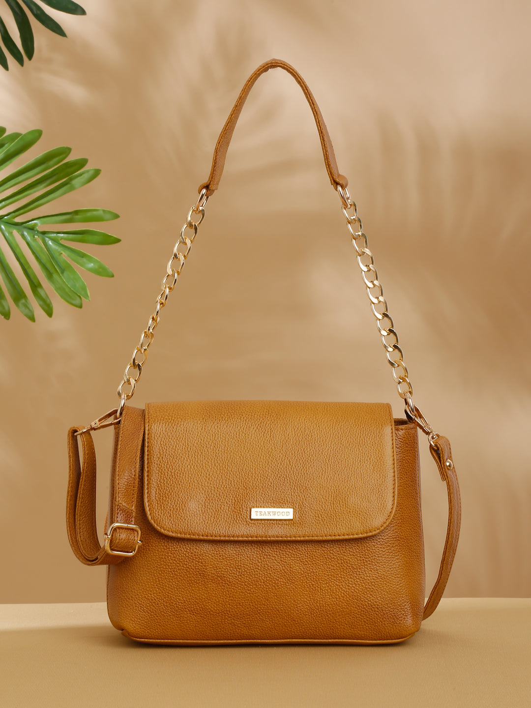 Women Yellow Texture Leather Sling Bag – Teakwood Leathers