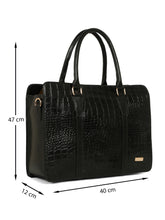 Load image into Gallery viewer, CROCODILE TEXTURED LEATHER  LAPTOP BAG
