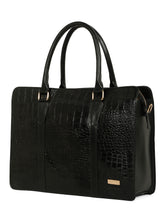 Load image into Gallery viewer, CROCODILE TEXTURED LEATHER  LAPTOP BAG
