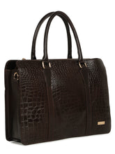 Load image into Gallery viewer, CROCODILE TEXTURED LEATHER  LAPTOP BAG
