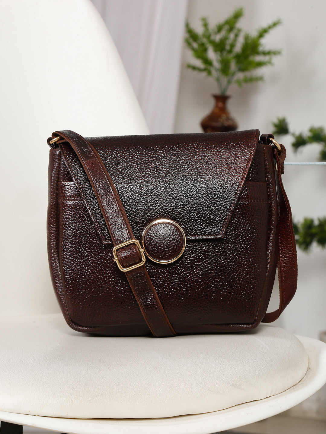 Brown sling bag sales