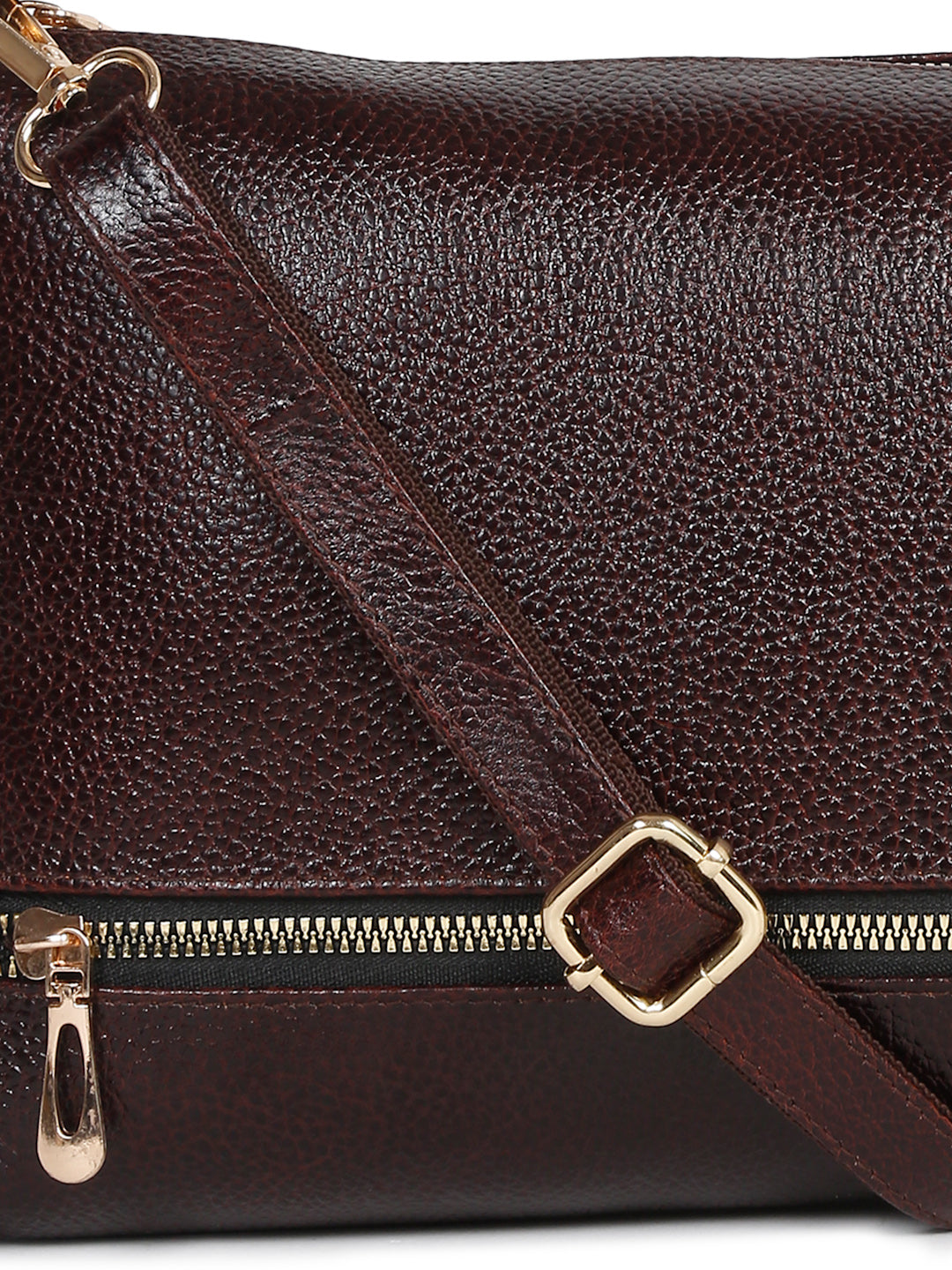 Teakwood Women s Solid Brown Sling Bag Teakwood Leathers