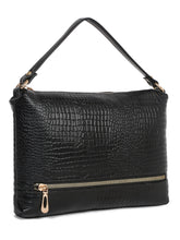 Load image into Gallery viewer, Teakwood Women&#39;s Croc Texture Black Sling Bag

