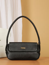 Load image into Gallery viewer, Women Black Texture Leather Structured Sling Bag
