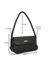Load image into Gallery viewer, Women Black Texture Leather Structured Sling Bag
