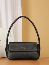 Load image into Gallery viewer, Women Black Texture Leather Structured Sling Bag
