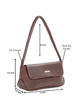 Load image into Gallery viewer, Women Brown Texture Leather Structured Sling Bag
