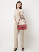Load image into Gallery viewer, Women Red Texture Leather Structured Sling Bag
