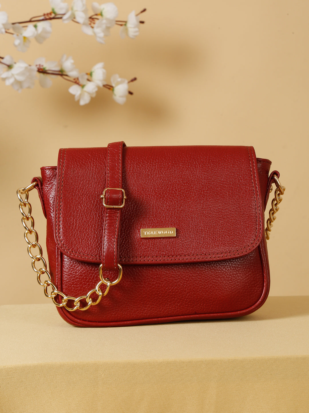 Teakwood Leather Women Structured Sling Bag