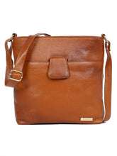 Load image into Gallery viewer, Women Tan Leather Texture Sling Bag
