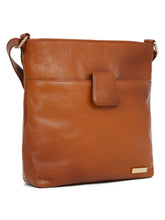 Load image into Gallery viewer, Women Tan Leather Texture Sling Bag
