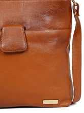 Load image into Gallery viewer, Women Tan Leather Texture Sling Bag
