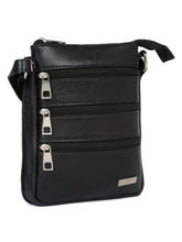 Load image into Gallery viewer, Unisex Black Leather Sling Bag
