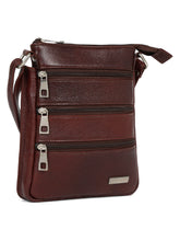 Load image into Gallery viewer, Unisex Brown Leather Sling Bag
