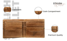 Load image into Gallery viewer, Teakwood Men Genuine Leather Bi Fold  Wallet (Brown)
