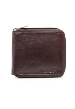 Load image into Gallery viewer, Teakwood Genuine Leather Men Brown Solid Leather Zip Around Wallet
