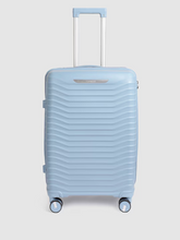 Load image into Gallery viewer, Silver Bar Textured 360 Degree Rotation Hard Sized Trolley Bag

