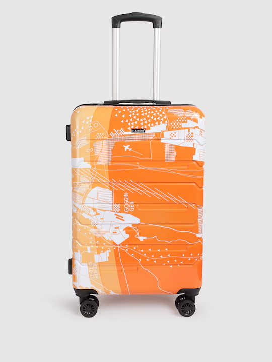 Twin Printed 360 Degree Rotation Hard-Sided Trolley Bag – Teakwood