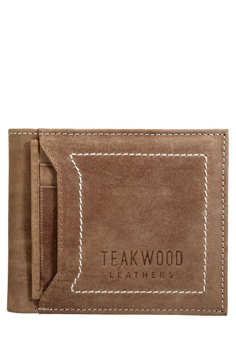 Teakwood Genuine Leather Men Solid Two Fold Leather Wallet