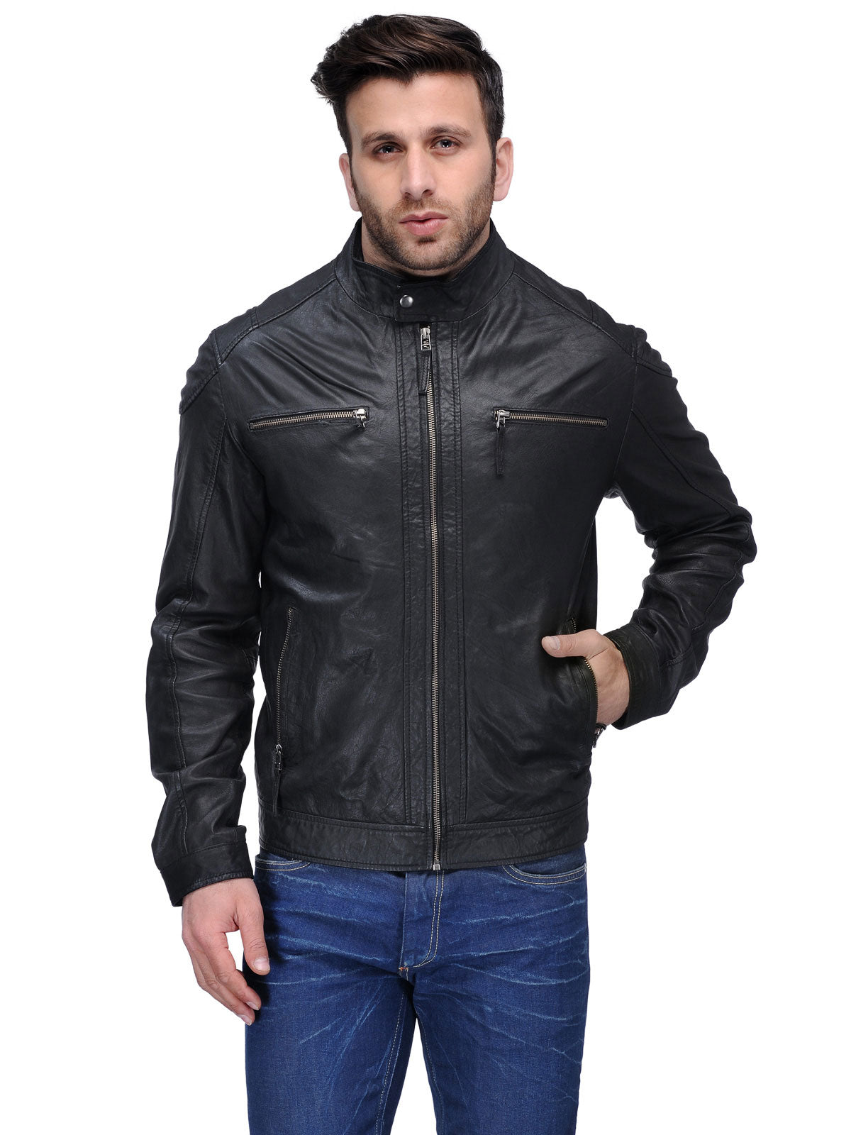 Teakwood Genuine Leather Black Jacket for Mens – Teakwood Leathers