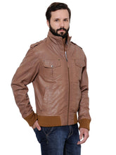 Load image into Gallery viewer, Teakwood Men&#39;s Tan Leather Bomber Jackets
