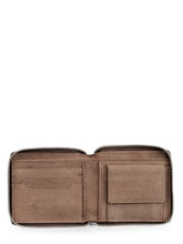 Load image into Gallery viewer, Teakwood Genuine Leathers Men Brown Solid Leather Zip Around  Wallet
