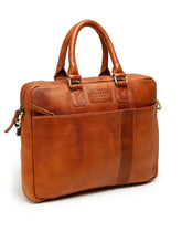 Load image into Gallery viewer, Teakwood Tan Solid Genuine Leather Laptop bag
