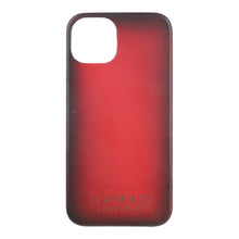 Load image into Gallery viewer, Unisex Red Solid Leather iPhone 13/12 Mobile Back Case
