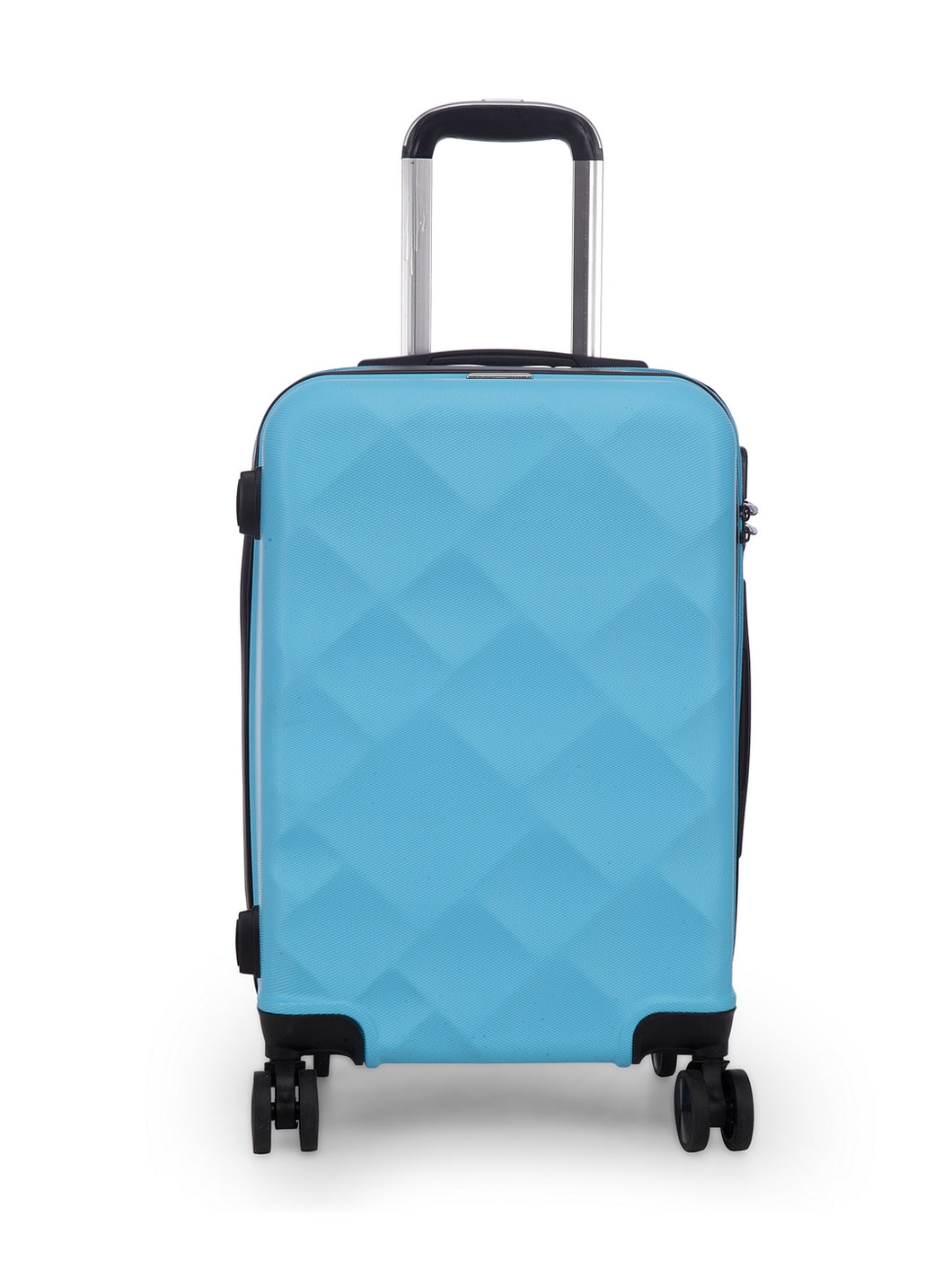 Unisex Blue Textured Hard-Sided Cabin Trolley Suitcase