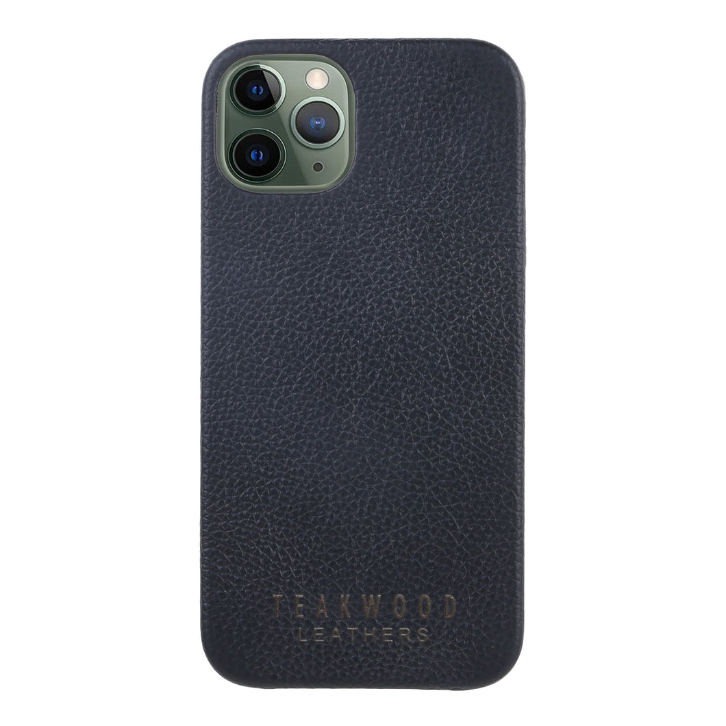 Unisex BlackTextured Leather iPhone 13/12 Mobile Back Case