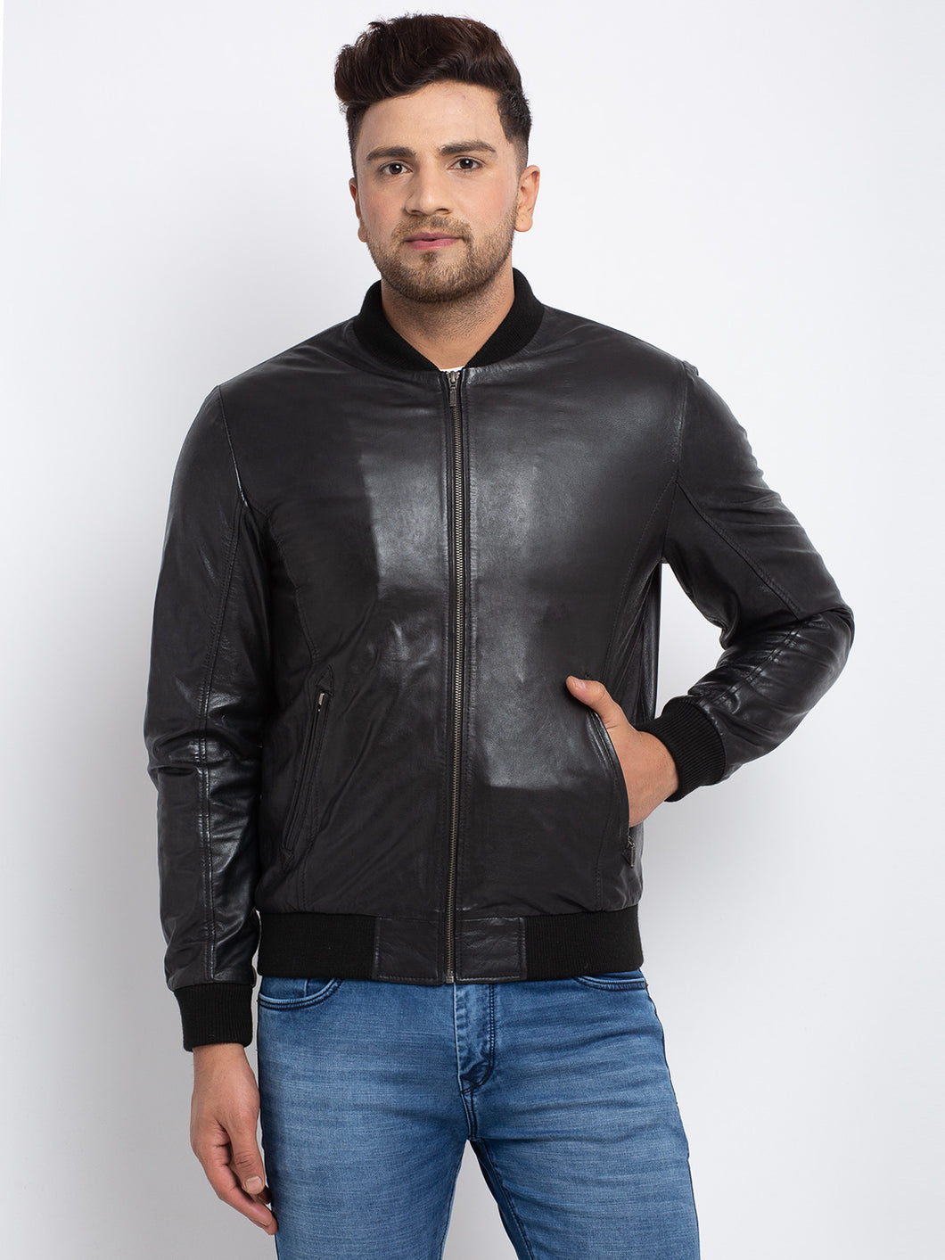 VAINAS European Brand Mens Leather jacket for men Winter Real leather jacket  Genuine sheep leather jackets Biker jackets Tomcat