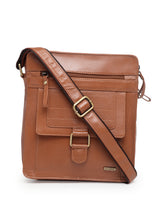 Load image into Gallery viewer, Teakwood Leathers Unisex Tan Solid Messenger Bag
