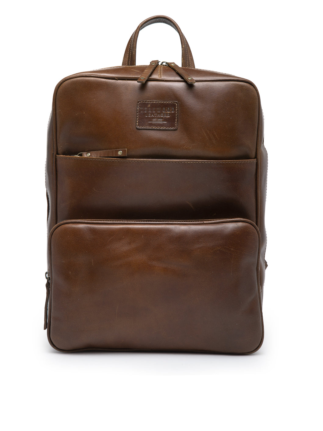 Teakwood Unisex Genuine Leather Tan Solid Backpack||Unisex Laptop Bag/Backpack
