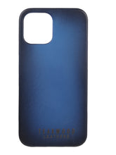 Load image into Gallery viewer, Unisex Blue Solid Leather iPhone 13 Pro Max/12 Pro Max Mobile Back Case
