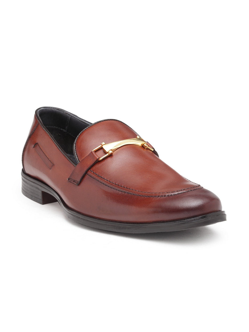 Teakwood Men Tan Brown Solid Formal Leather Loafers