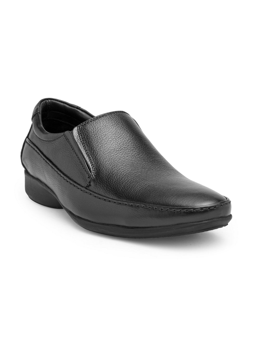 Teakwood Genuine leather Men Black Formal Slip-On Shoes