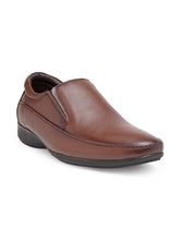 Load image into Gallery viewer, Teakwood Genuine leather Men Tan Brown Formal Slip-On Shoes
