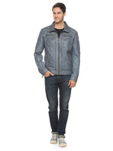 Load image into Gallery viewer, Teakwood Blue Mens Genuine Leather Jacket
