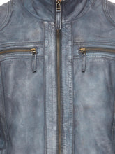 Load image into Gallery viewer, Teakwood Blue Mens Genuine Leather Jacket
