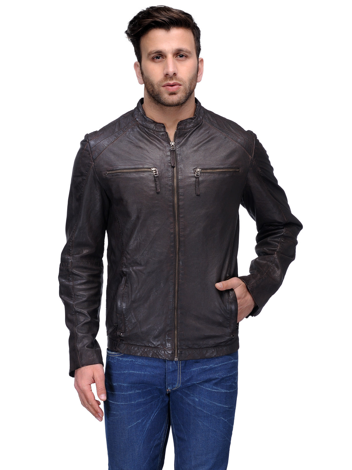 Teakwood Brown 100% Genuine Mens Leather Jacket – Teakwood Leathers