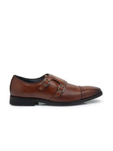 Load image into Gallery viewer, Teakwood Men Genuine Leather Double-Strap Monk Shoes(COGNAC)
