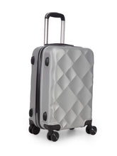 Load image into Gallery viewer, Unisex Silver Textured Hard-Sided Cabin Trolley Suitcase
