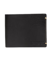 Load image into Gallery viewer, Teakwood Genuine Leather Men Black Solid Two Fold Wallet
