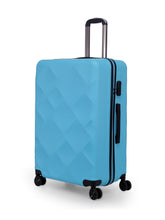Load image into Gallery viewer, Unisex Set of 3 Blue Textured Hard-Sided Trolley Suitcases
