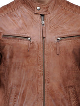 Load image into Gallery viewer, Teakwood Men&#39;s Tan Leather Biker Jackets
