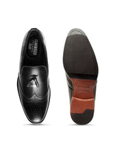 Load image into Gallery viewer, Teakwood Leathers Panelled Formal Slip-Ons Moccasin with Tassel Accent

