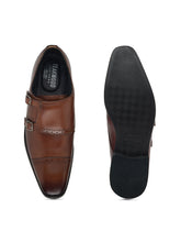 Load image into Gallery viewer, Teakwood Men Genuine Leather Double-Strap Monk Shoes(COGNAC)
