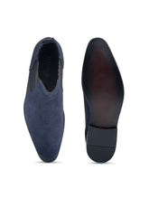 Load image into Gallery viewer, Teakwood Men Blue Suede Leather Chelsea Boots
